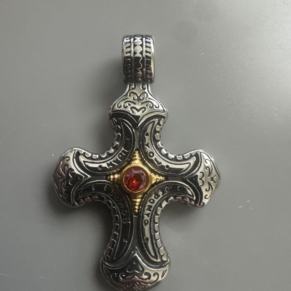 European Victoria Knight Templar Red Celtic Cross Crusades Pendant 24” Chain